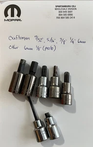 7 pcs 3/8" Drive Allen wrench sockets, craftsman, other 1/4, 3/8, 5/16, 6mm etc. - Picture 1 of 5