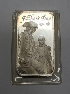 1976 Father's Day CLASSIC One Troy Ounce SILVER BAR .999 fine 49 YEARS OLD !!! - Image 1 of 4