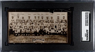T200 Fatima Boston Red Sox (Americans) Joe Wood Harry Hooper Tris Speaker SGC A - Image 1 of 2