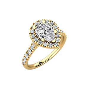 Diamond Engagement Ring 18k Yellow Gold IGI Lab Grown 1.55 Ct Pear Cut Size 6,7 - Picture 1 of 10