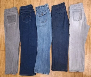 Lot Of Five Women's Jeans 12P, 12S Lee JM Collection Gloria Vanderbilt - Picture 1 of 14