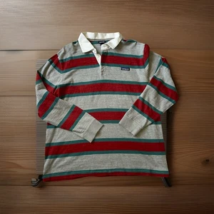 Patagonia Xxl Striped Polo Men’s Long Sleeve Organic Cotton S3 - Picture 1 of 6