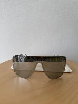 Nuevo Alexander McQueen AM0313S 007 Gafas de sol Mujer Hombre Plata Máscara de gran tamaño Foto 1 de 4