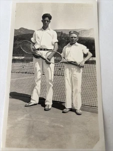 Vintage Boys Ready To Play Tennis Portrait Black & White Photographs  - Bild 1 von 1