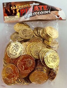 Pirate Gold Coins 144 pieces 1.5" round 2 sided NWT
