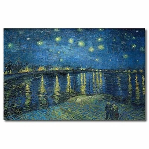 Starry Night Over the Rhone by Van Gogh Oil Paint Reproduction Print - Picture 1 of 4