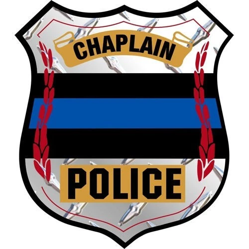 2 Inch 3M-Reflective Thin Blue Line Chaplain Police Badge Sticker - Image 1 of 1