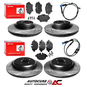 FOR BMW 5 SERIES 520D G30/G31 DRILLED & GROOVED FRONT & REAR DISC & BREMBO PADS - Picture 1 of 1