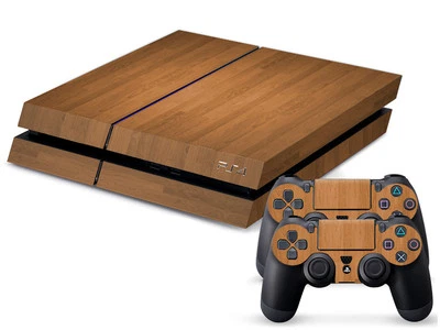 Sony PS4 PLAYSTATION 4 Skin Design Sticker Screen Protector Set - Wood Motif - Image 1 of 2