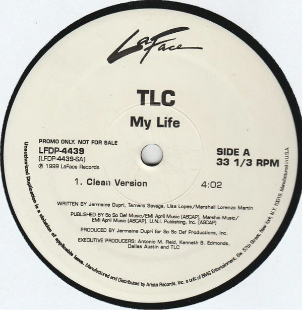 TLC - My Life / VG+ / 12"", Single, Promo - Image 1 of 1