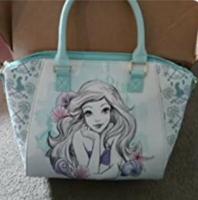 Loungefly Disney The Little Mermaid Blue Watercolor Satchel Bag Aquamarine strap - Image 1 of 3