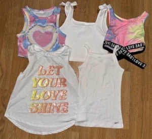 Lot of 5 Girls Sleeveless Shirts -Pink & White - Carter's, etc. - Size 8 - NEW - Picture 1 of 22