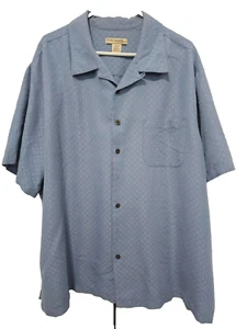 Island Passport Mens Big Tall 2XLT Short Sleeve Button Up Shirt BLUE Casual - Picture 1 of 3