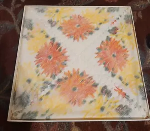 Vintage Papier Seide Effekt Mittagessen Servietten CHRYSANTHEMEN Mütter Japan - Bild 1 von 4