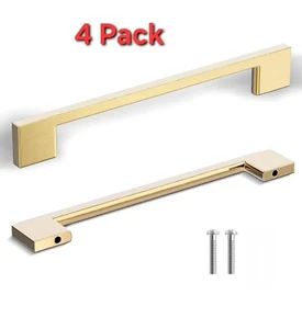 4 Stück Gold Schrankgriffe 160 mm 6,25" Gebürstetes Gold Schubladengriffe Goldgriffe - Bild 1 von 7