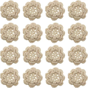 10pcs 3-Layer Handmade Crochet Flower Appliques Embellishment Sewing Craft 1.6" - Picture 1 of 5