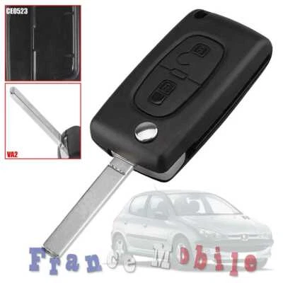 Télécommande Coque CE0523 VA2 Clé PLIP 2 Bouton pour Citroen C2 C3 C4 C5 C6