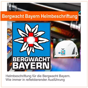 Bergwacht Bayern Helmbeschriftung 5x4 cm, reflektierender Aufkleber - Bild 1 von 1