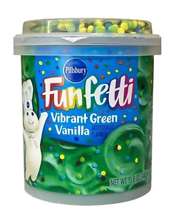Pillsbury Funfetti Frosting alla vaniglia verde vibrante 15,6 oz - Foto 1 di 1