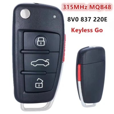 8V0 837 220E for AUDI A3 2013-2017 ASK 315MHz MQB48 Keyless Go Flip Remote Key - Image 1 of 4