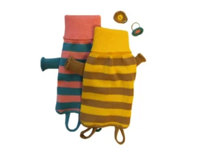 Gestreifter Pullover MERINOWOLLE Hund Doggy Welpe Haustier gestrickt handgestrickt kleine Kleidung - Bild 1 von 7