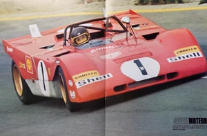 Poster sport Jacky Ickx sur Ferrari 312 P - Afbeelding 1 van 2
