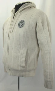 SCHOTT NEW YORK CITY MEN'S OFF WHITE SHERPA SWEATER SIZE M VGC! - Imagen 1 de 6