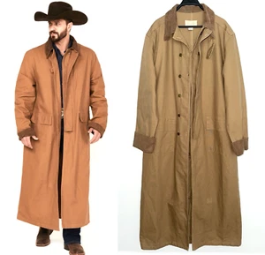 Chaqueta larga plumero mediano SCULLY RangeWear para hombre abrigo de lona marrón occidental - Imagen 1 de 4
