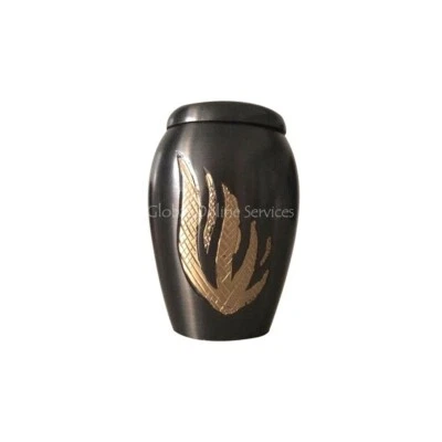 Newbury Golden Flame Mini Brass Keepsake Urn for Human Memorial Ashes - Image 1 of 4