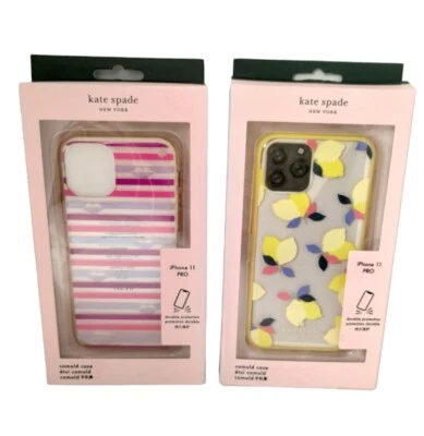 LOT OF 2 Kate Spade New York Cases for iPhone 11 Pro Lips with Stripes & Flowers - Image 1 of 4