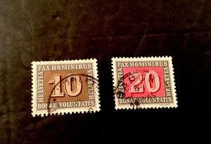 Estampillas de SUIZA CIRCA 1945 - JUEGO DE DOS - Imagen 1 de 3