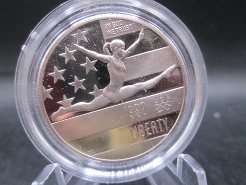 1992 US Olympic Gymnast PROOF Half Dollar Commemorative Coin _ Capsule Cover