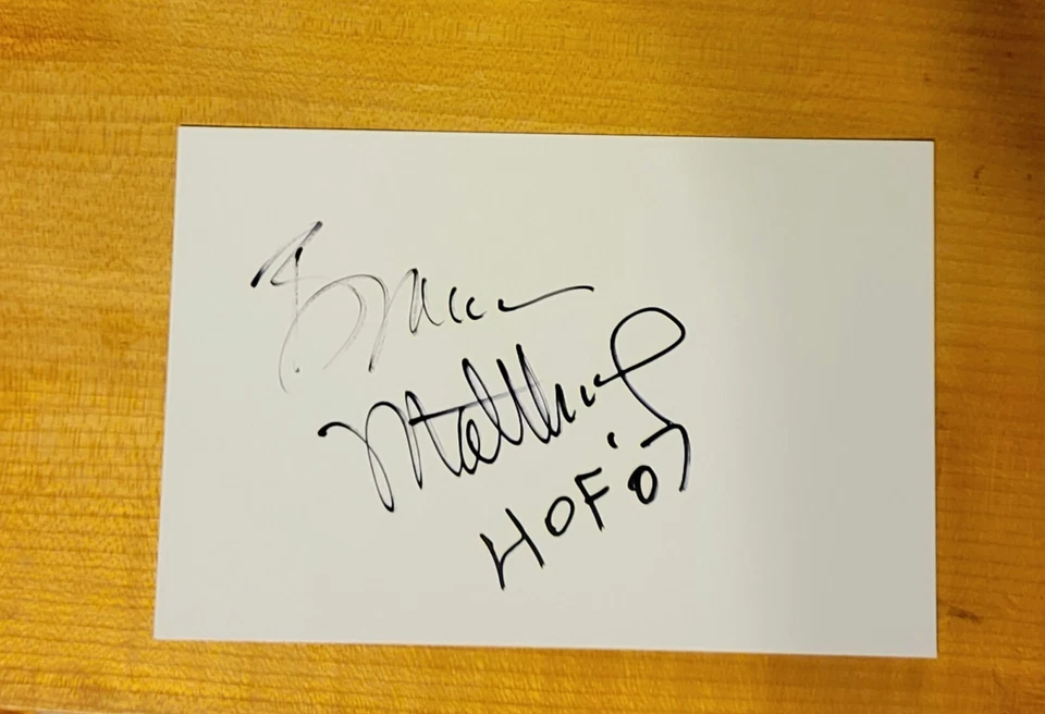 Bruce Matthews HOF Hand Signed 4x6 Index Card Oilers Photo Poster Card NFL - Image 1 of 1