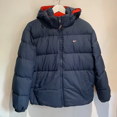 Tommy Jeans MEN'S padded JACKET  S VGC down fill Hilfiger navy classic - Image 1 of 4