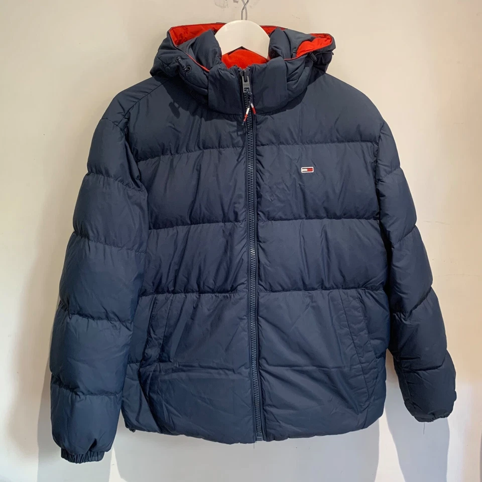 Tommy Jeans MEN'S padded JACKET  S VGC down fill Hilfiger navy classic - Image 1 of 4
