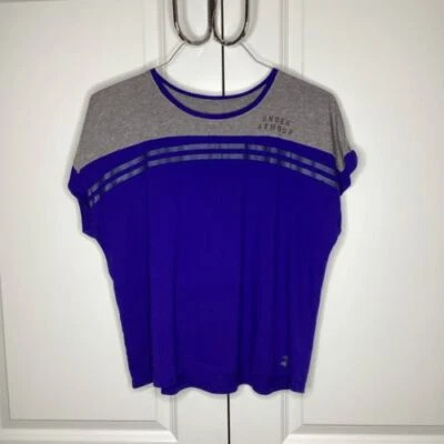 Ladies Under Armour Cap-sleeved tee shirt XL Royal / Gray - Image 1 of 4