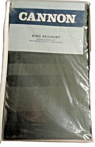 Neu mit Etikett Cannon King Size dunkelgrün dezent breite Streifen BETTROCK 100 % Baumwolle - Bild 1 von 10