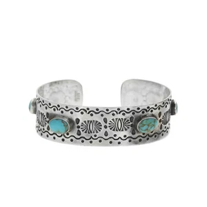 Sterling Silver, Navajo Howlite Cuff, Cuff Bracelet, Sterling Jewelry, 925 - Picture 1 of 2