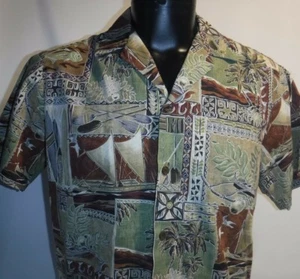#8678 VINTAGE RJC SS ALOHA HAWAIIAN SHIRT MEN'S MEDIUM PREOWNED - Picture 1 of 4