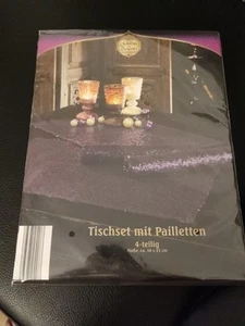 Tischset mit Pailletten - Lila - 4 teilig - 30 x 45 cm - OVP - Dekoration-Wohnen - Bild 1 von 2
