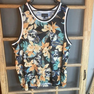 No Boundaries Men's Skull Floral Tank Size 3XL 29x32 - Picture 1 of 12