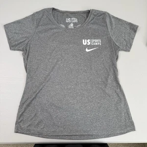 Nike Women’s US Sports Camps Coach Shirt Gray Women’s Medium Performance Tee - Picture 1 of 6