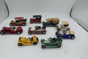 9 Vintage MATCHBOX Model of Yesteryear Lot RAF Royce Opel Riley Model T Mercer - Picture 1 of 10