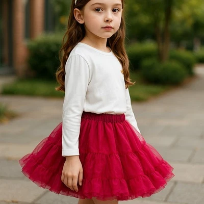 Hartstrings Girls Skirt Size 12 Pink Fluffy Ruffle Holidays Valentines Christmas - Image 1 of 4