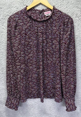 Blusa Kate Spade Fiesta Burbujas Manga Larga en Mission Fig Púrpura XL Foto 1 de 4