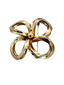 Broche de bisutería Dior de asa y talla oro joyería vintage - Imagen 1 de 4