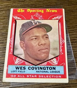 Wes Covington 1959 Topps NL All Star Selection Braves -EX #565 - Free Shipping - Picture 1 of 2