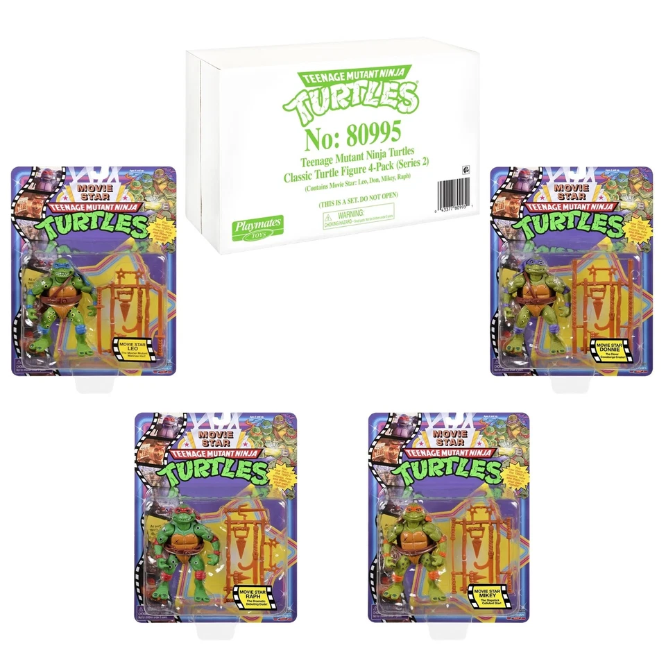 Фигурки Teenage Mutant Ninja Turtles Classic 1991 фильм Turtles комплект 4 дюйма новые в коробке - Изображение 1 из 1