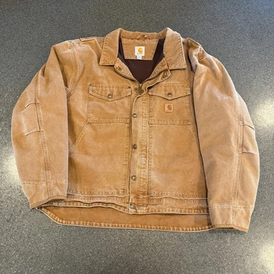 Chaqueta Carhartt 101230 211 Berwick arenisca forrada de lana marrón lona de pato 2XL Foto 1 de 4