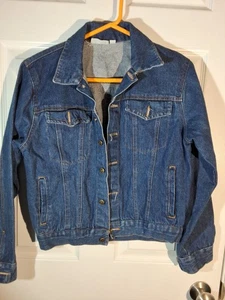 Tiger Bay Denim Jacket Womens LG Blue Jean Collared Cropped Casual Fun  - Picture 1 of 7